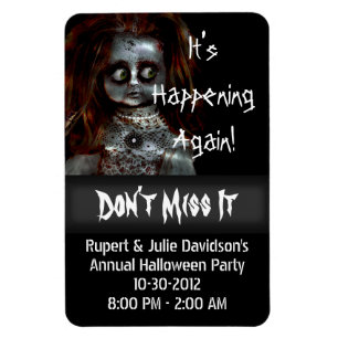 Afraid Doll Scary Halloween-påminnelse Magnet