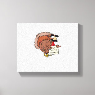 Afraid Turkey Disguise Joke Humor Funny Thanksgivi Canvastryck