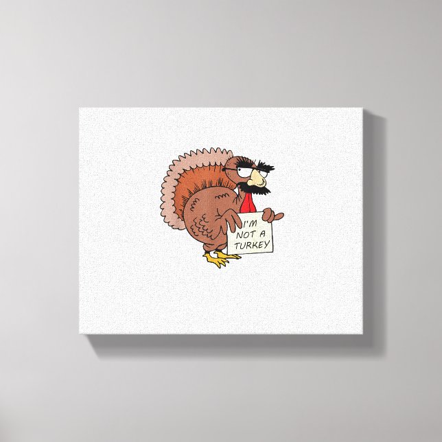 Afraid Turkey Disguise Joke Humor Funny Thanksgivi Canvastryck (Framsida)
