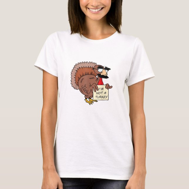 Afraid Turkey Disguise Joke Humor Funny Thanksgivi T Shirt (Framsida)