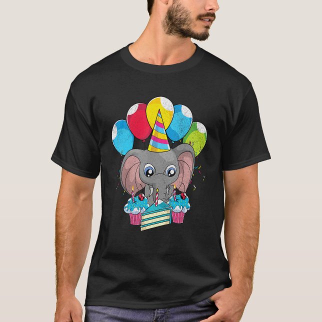 Africa Animal  Zoo Animal Birthday Party Cute Elep T Shirt (Framsida)