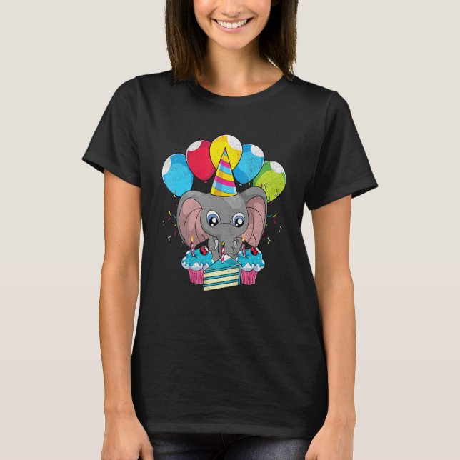 Africa Animal  Zoo Animal Birthday Party Cute Elep T Shirt (Framsida)