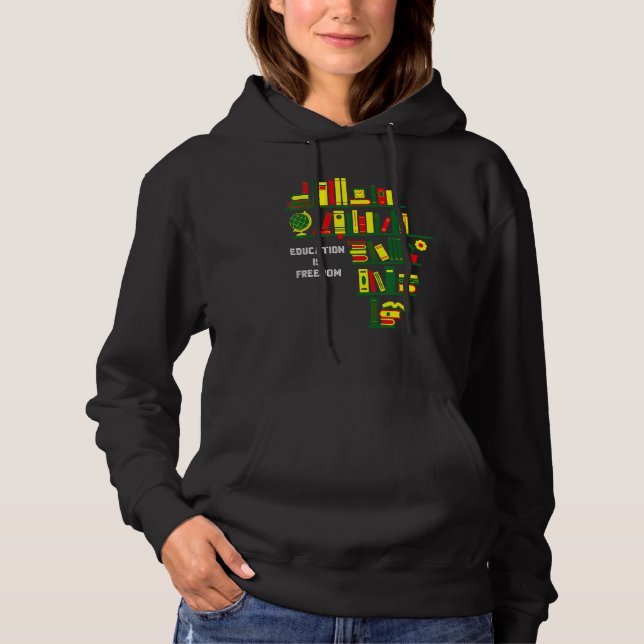 Africa Education Is Freedom Library Book Lover Bla T Shirt (Framsida)