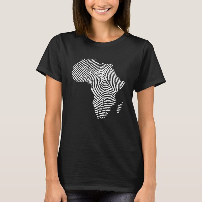 Africa Fingerprint African Flag Black Pride DNA Af T Shirt (Framsida)