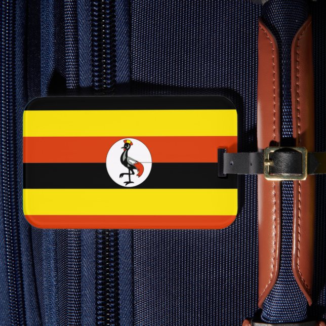 Africa: Flag of Uganda, Bagagebricka (Framsida Insitu 4)