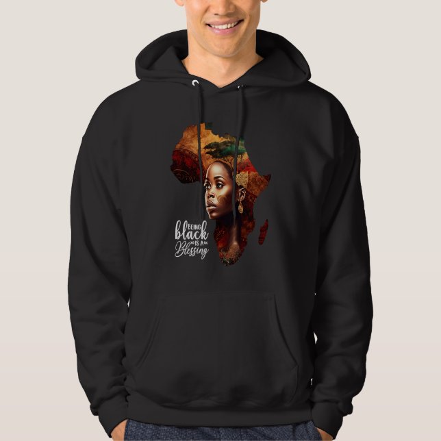 Africa For Women Black History Month Africa Hoodie (Framsida)