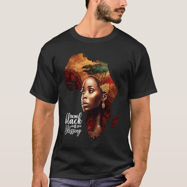 Africa For Women Black History Month Africa T Shirt (Framsida)