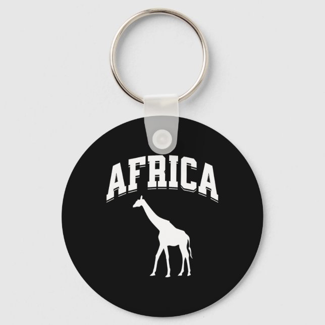 Africa Giraffe Safari Vacation Souvenir Preppy Aes Nyckelring (Framsida)