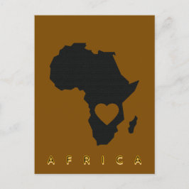 Africa Heart Map Postcard Vykort