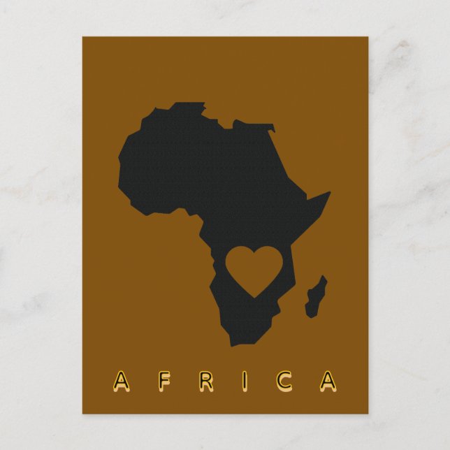Africa Heart Map Postcard Vykort (Framsida)