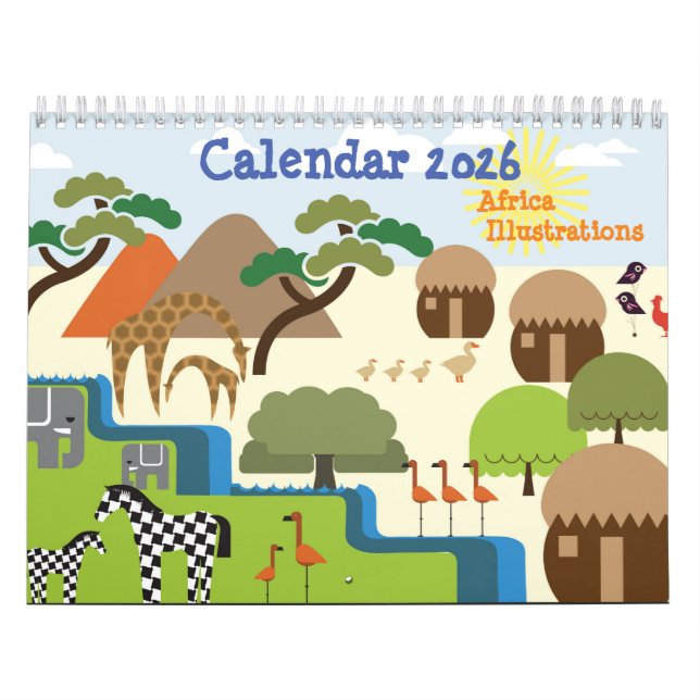 Africa Illustrations Calendar Kalender (Omslag)