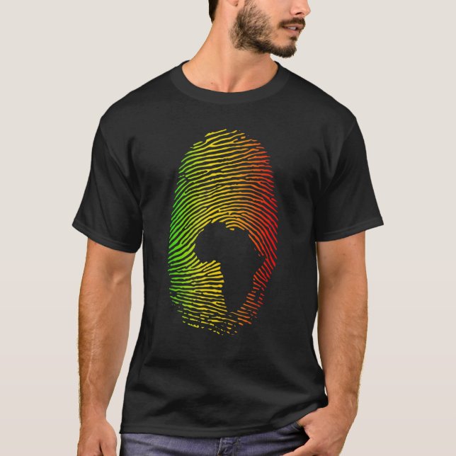 Africa Is In My DNA Fingerprint African Roots Afri T Shirt (Framsida)