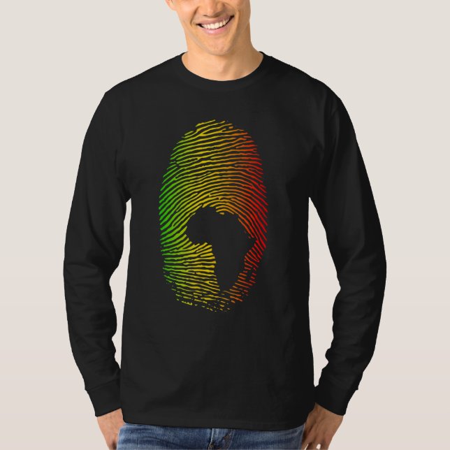 Africa Is In My DNA Fingerprint African Roots Afri T Shirt (Framsida)