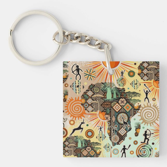 Africa Map Decorative Tribal Elements Pattern (Framsidan)