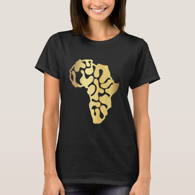 Africa Map Golden T Shirt (Framsida)