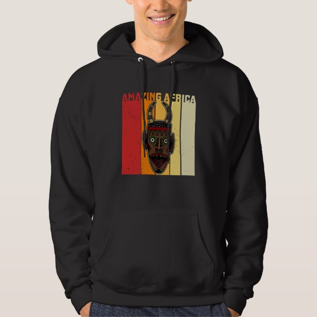 Africa Mask African Afro History Reggae Melanin  1 Hoodie (Framsida)