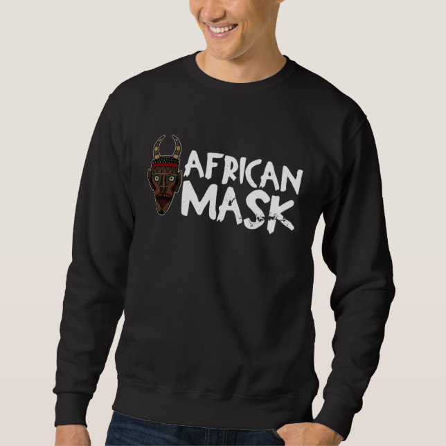 Africa Mask African Afro History Reggae Melanin  1 Lång Ärmad Tröja (Framsida)