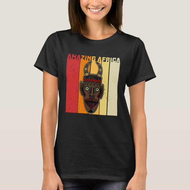 Africa Mask African Afro History Reggae Melanin  1 T Shirt (Framsida)