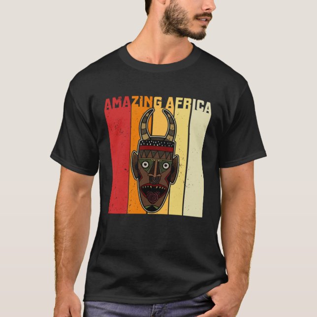 Africa Mask African Afro History Reggae Melanin  1 T Shirt (Framsida)