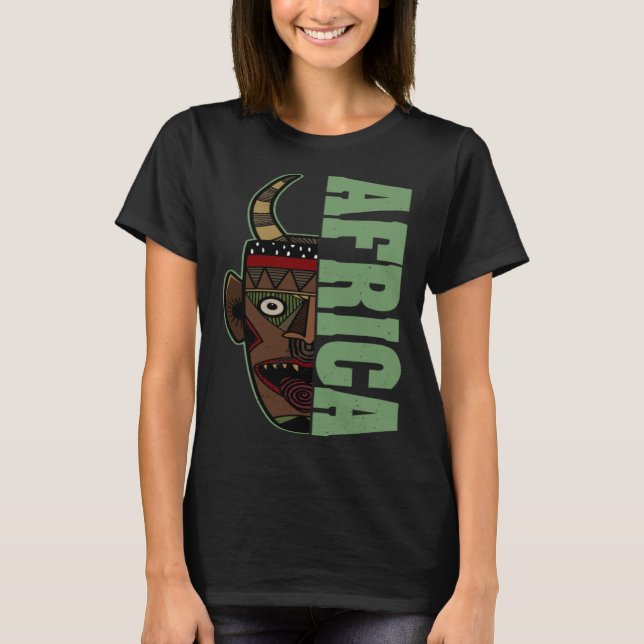 Africa Mask African Afro History Reggae Melanin  2 T Shirt (Framsida)