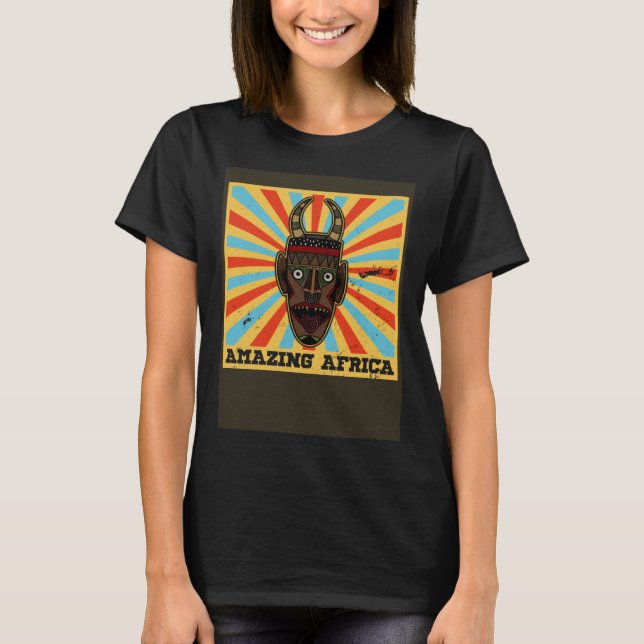 Africa Mask African Afro History Reggae Melanin  6 T Shirt (Framsida)