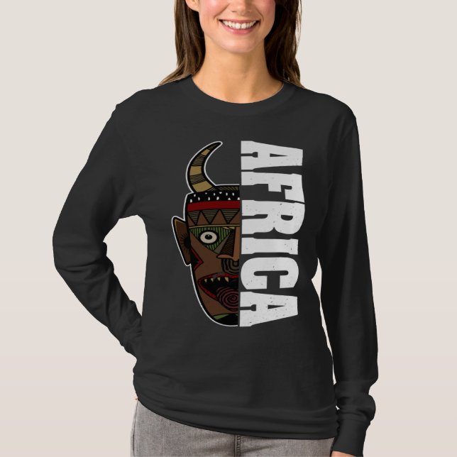 Africa Mask African Afro History Reggae Melanin T Shirt (Framsida)