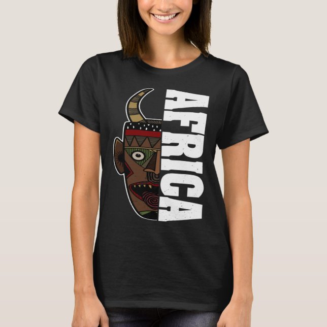 Africa Mask African Afro History Reggae Melanin T Shirt (Framsida)