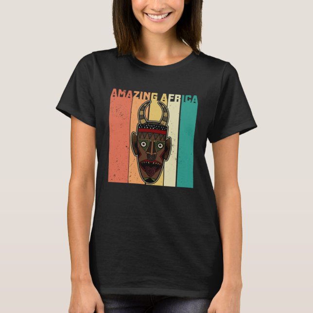 Africa Mask African Afro History Reggae Melanin T Shirt (Framsida)