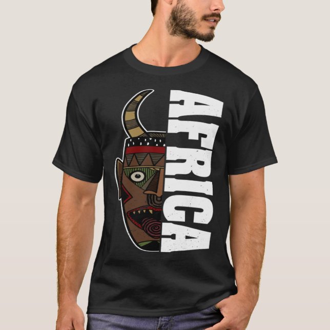 Africa Mask African Afro History Reggae Melanin T Shirt (Framsida)