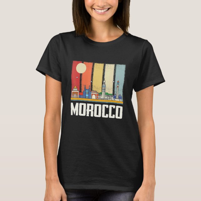 Africa Morocco Skyline Moroccans African Souvenir  T Shirt (Framsida)