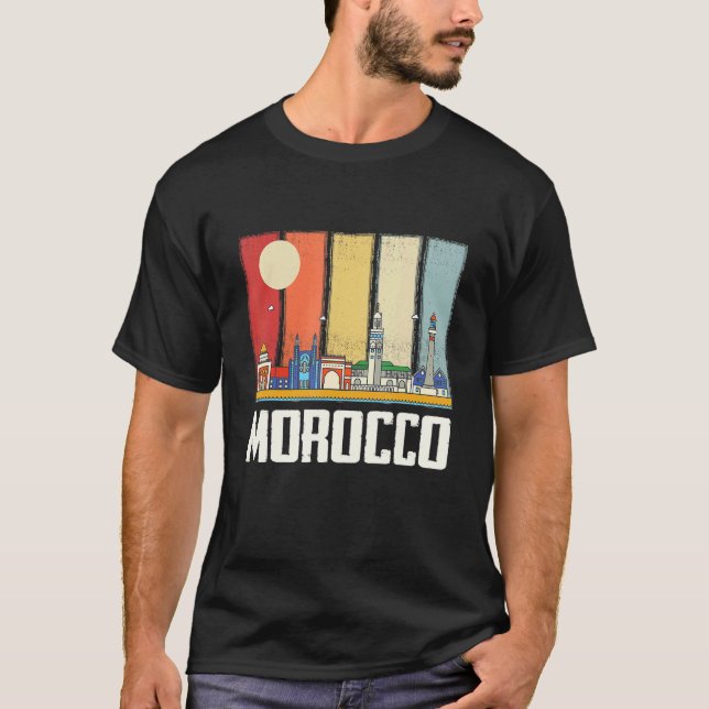Africa Morocco Skyline Moroccans African Souvenir  T Shirt (Framsida)