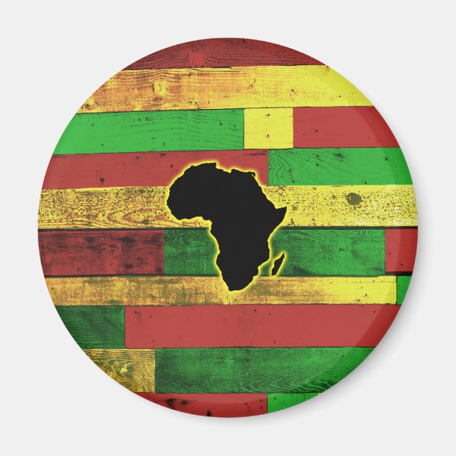 Africa on Wooden Boards Magnet (Framsidan)