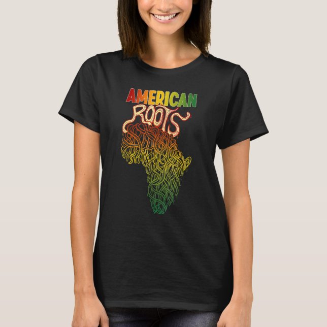 Africa Roots With African Expat Pan Africa Map Bla T Shirt (Framsida)