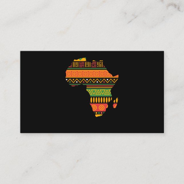 Africa Silhouette Black Afro Pride African Visitkort (Framsida)