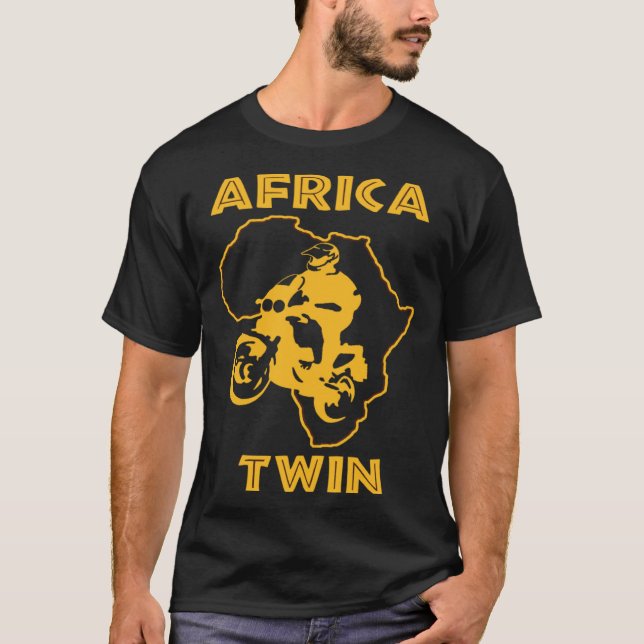 AFRICA TWIN Motorcycle touring trail riding T Shirt (Framsida)