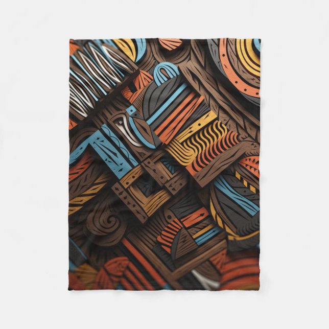 Africain Mosaïque : Tissage de Couleurs  Fleecefilt (Framsidan)