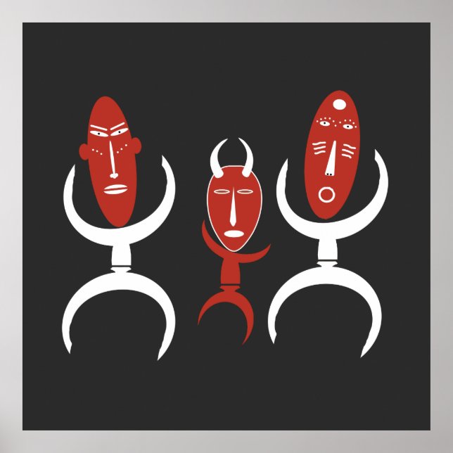 african abstract dancing figure poster (Framsidan)