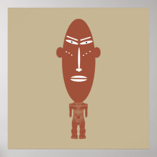 african abstract portrait poster