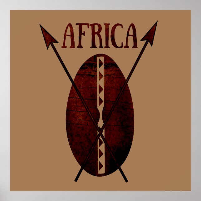 African abstrakt skölspjut afro art poster (Framsidan)