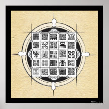 African Adinkra och Kufic Arabic on Parchment