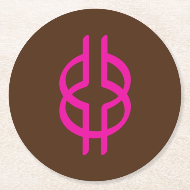 African Adinkra Symbol (Intelligence) Underlägg Papper Rund (Framsidan)