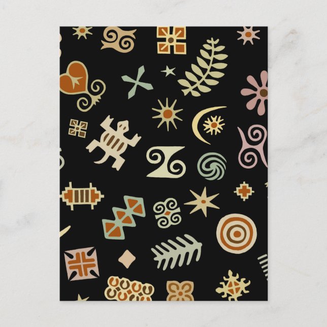 African Adinkra Symbols Vykort (Framsida)