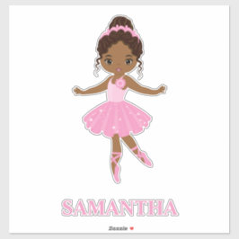 African Amecan Ballerina Girl Vinyl Sticker Klistermärken