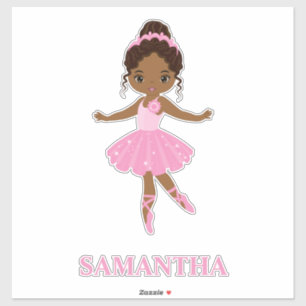 African Amecan Ballerina Girl Vinyl Sticker Klistermärken