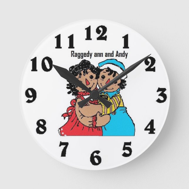 African American and Andy Wall Clock Rund Klocka (Framsida)