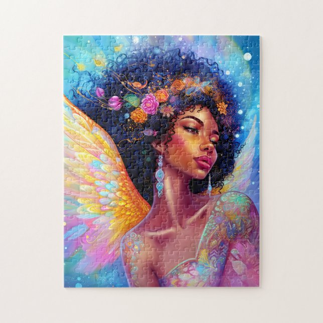 African American Angel Dam Fantasy Art Pussel (Vertikal)