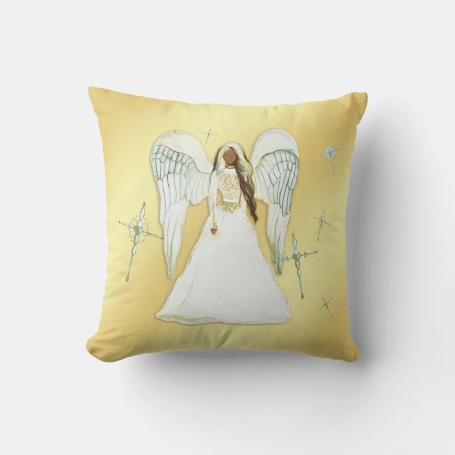 African American Angel Dekorativ kudde (Framsida)