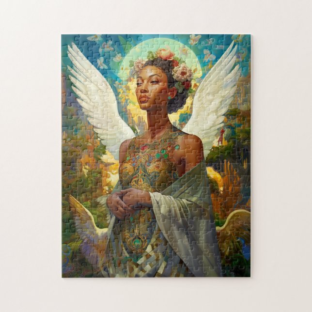 African American Angel Goddess Fantasy Art Pussel (Vertikal)