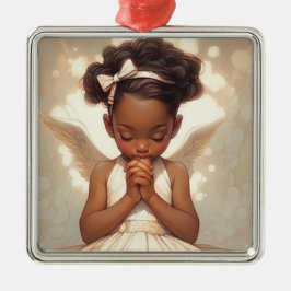 African American Angel Vingar Julgransprydnad Metall