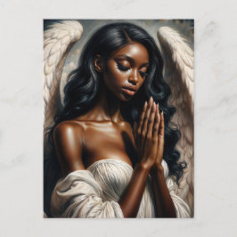 African American Angel Woman Praying Vykort